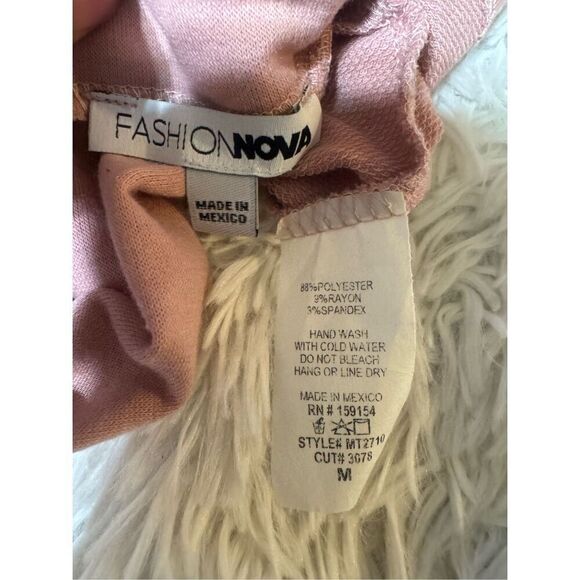 Fashion Nova pink tie front long sleeve top M - Picture 5 of 5